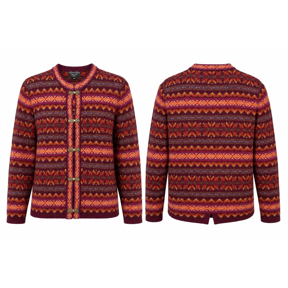Vintage 90's Skyr Cardigan Womens PM Lambswool Fair Isle Nordic Made Australia